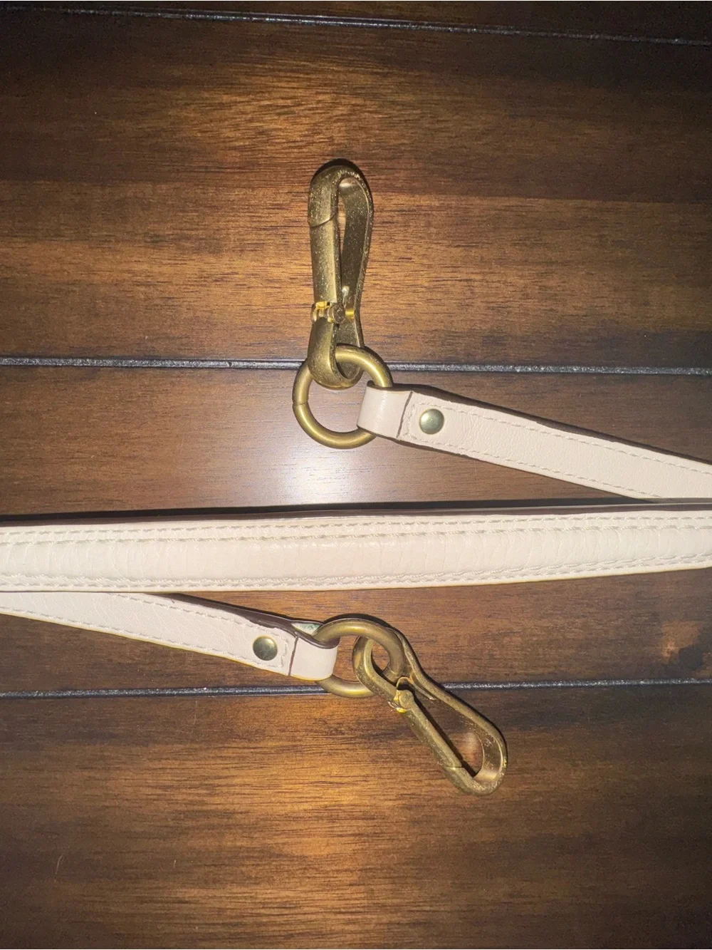 Coach Leather Shoulder Strap with Brass Hardware